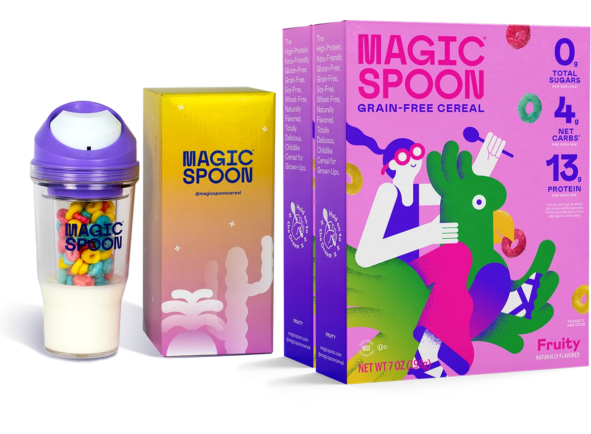 Fruity + Magic Crunch Cup - 2 boxes, 1 portable cereal cup