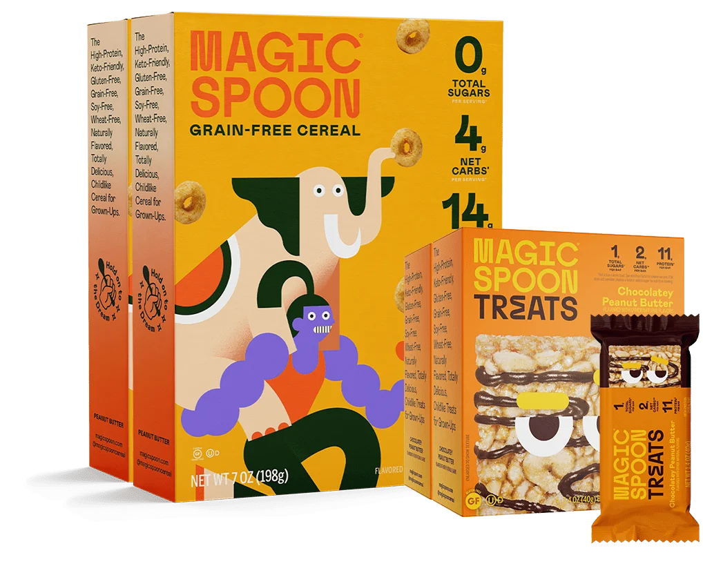 THE NUTTY PACK -  8 cereal treats (2 boxes) + 2  boxes of cereal