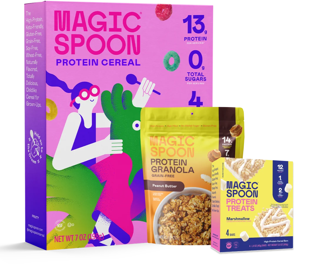 Magic Spoon Starter Pack -  1 box of cereal + 1 bag of granola + 4 cereal treats