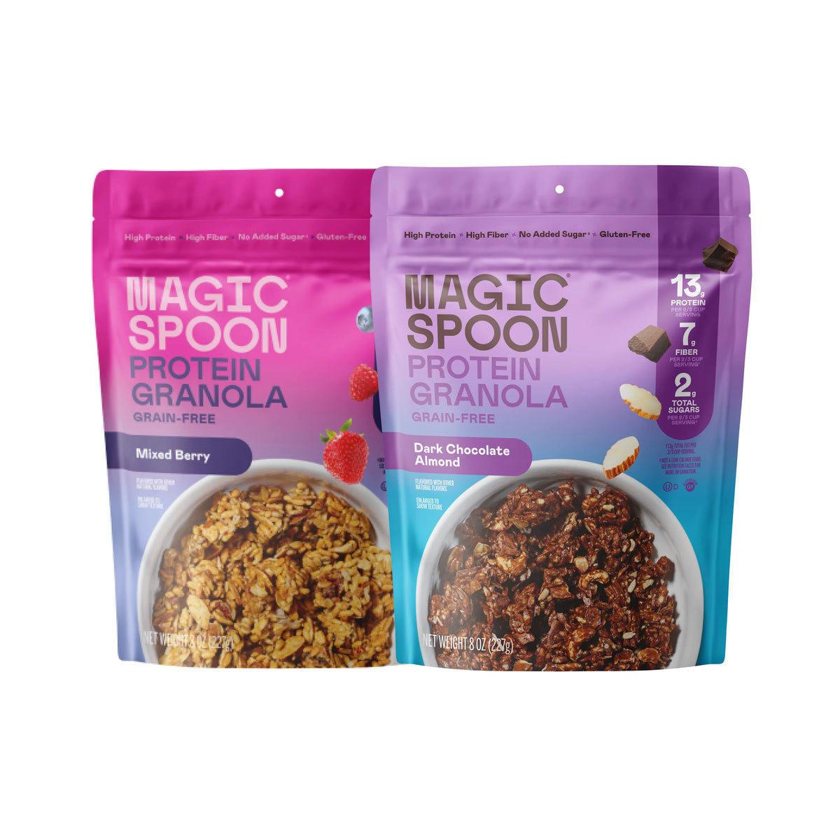 Magic Spoon Protein Granola Variety 2 Pack - Mixed Berry, Dark Chocolate